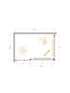 Душевой уголок CEZARES LUX-AH-FS-11-120/80-C-CR хром